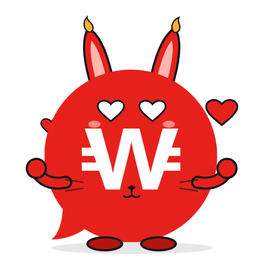 mascot with heart eyes